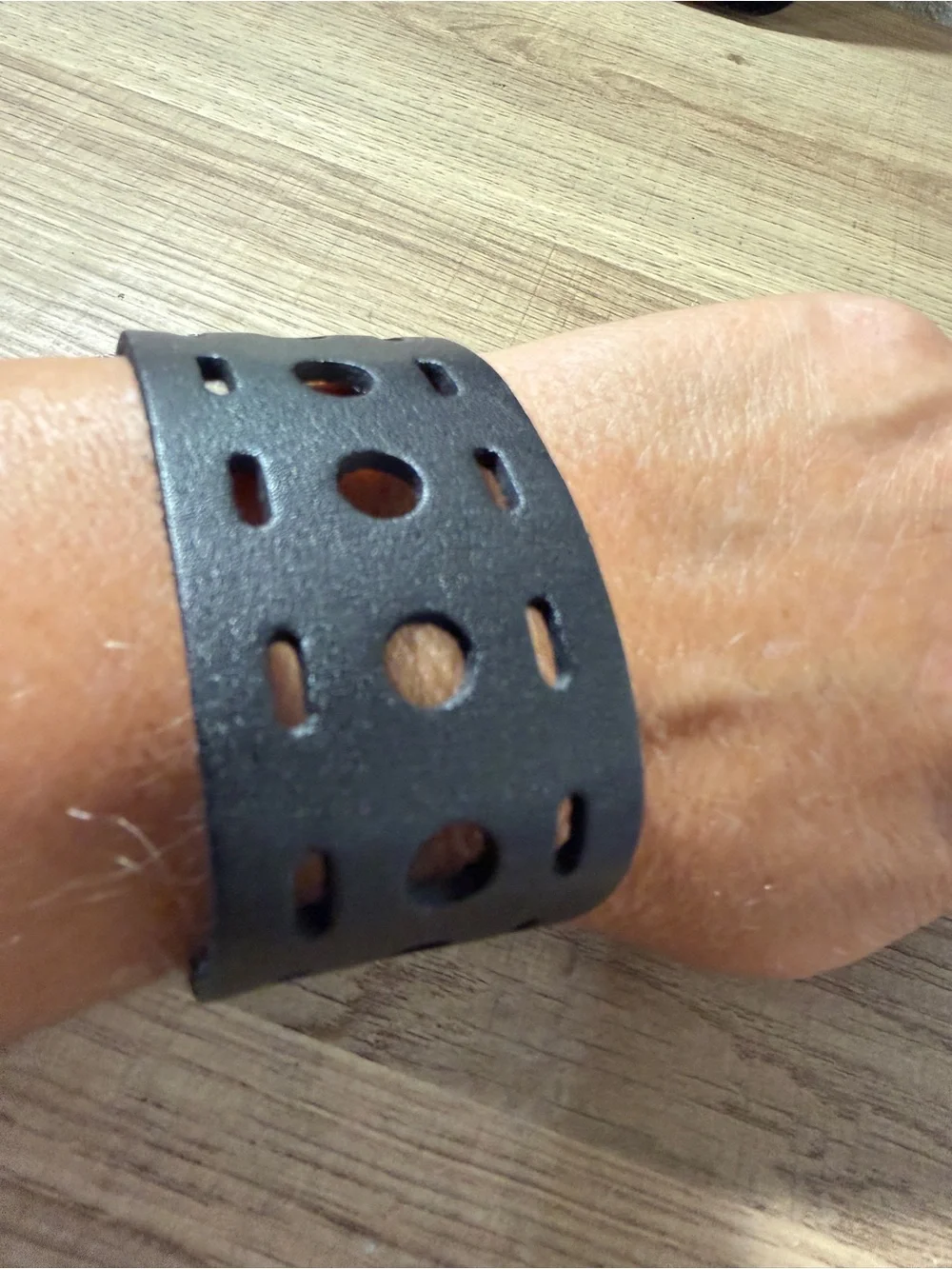 paparazzi Black Perforated Snap Leather Bracelet